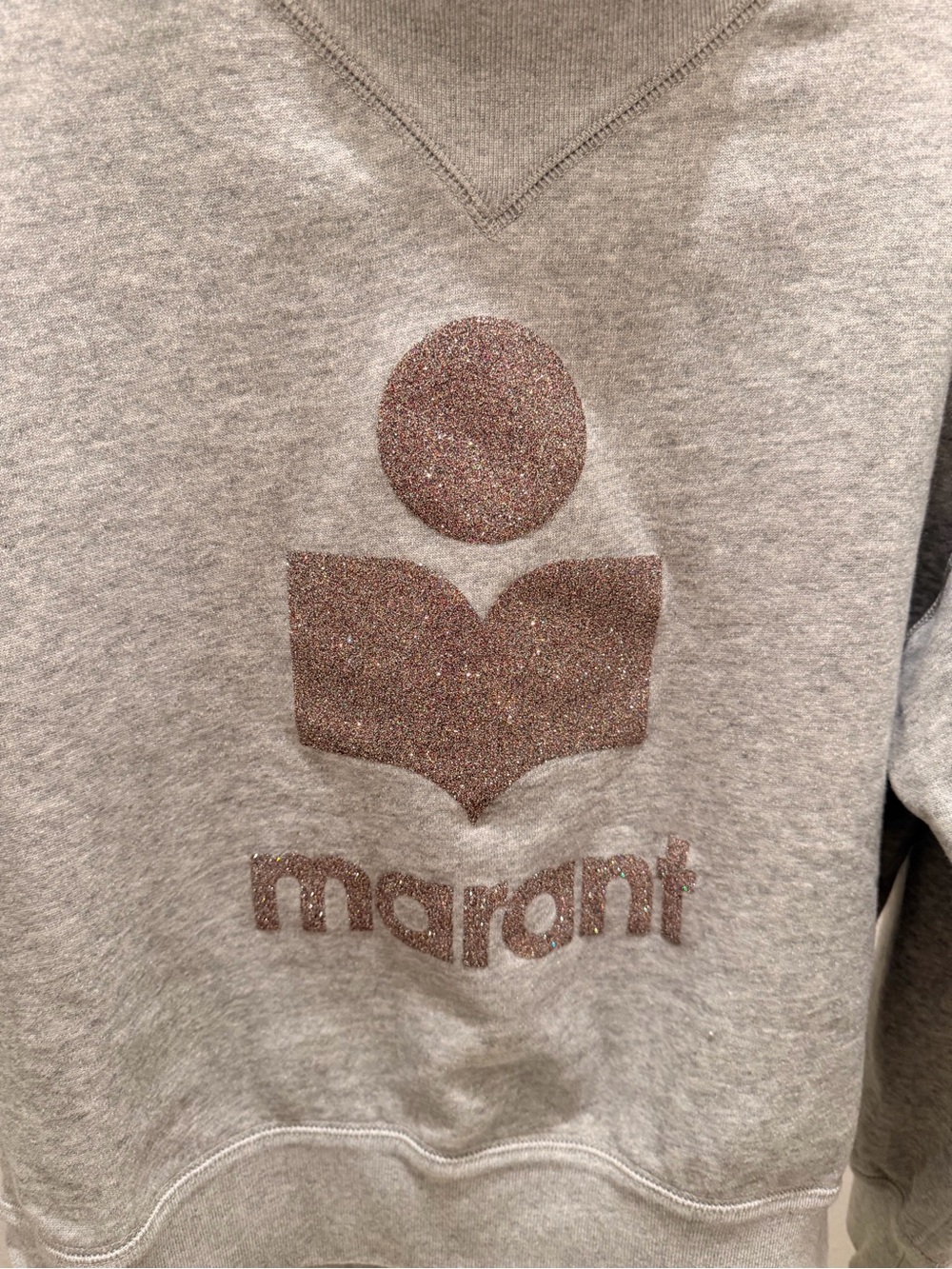 Isabel Marant Etoile Moby Glitter Logo Sweatshirt Gray Size 40 - Picture 4 of 8